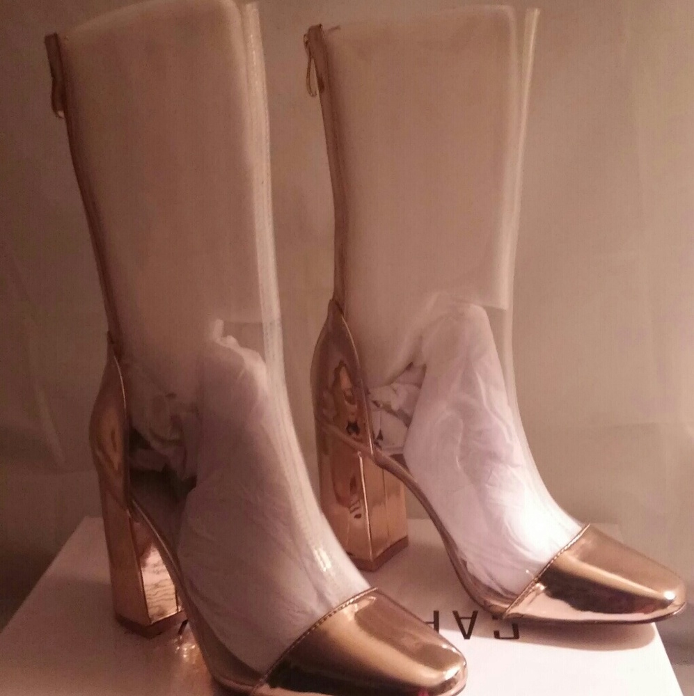 Clear gold boots